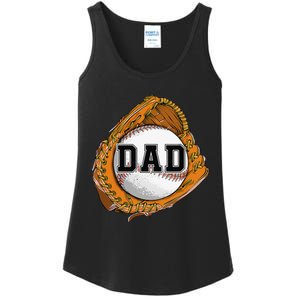 Baseball Catch Glove Baseball Dad Baseball Daddy Fathers Day Ladies Essential Tank