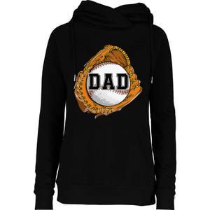 Baseball Catch Glove Baseball Dad Baseball Daddy Fathers Day Womens Funnel Neck Pullover Hood