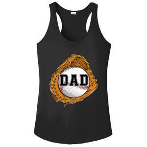 Baseball Catch Glove Baseball Dad Baseball Daddy Fathers Day Ladies PosiCharge Competitor Racerback Tank