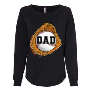 Baseball Catch Glove Baseball Dad Baseball Daddy Fathers Day Womens California Wash Sweatshirt