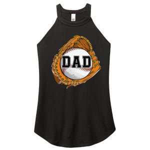 Baseball Catch Glove Baseball Dad Baseball Daddy Fathers Day Women's Perfect Tri Rocker Tank