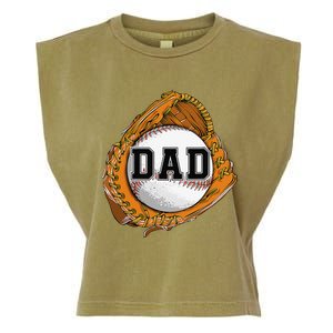 Baseball Catch Glove Baseball Dad Baseball Daddy Fathers Day Garment-Dyed Women's Muscle Tee