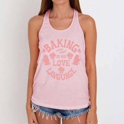 Bakeaholic Cute Gift Baking Is My Therapy Baking Is My Love Language Meaningful Women's Knotted Racerback Tank