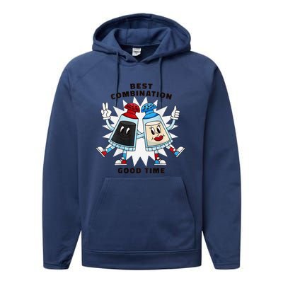 Best Combination Good Time Funny Performance Fleece Hoodie