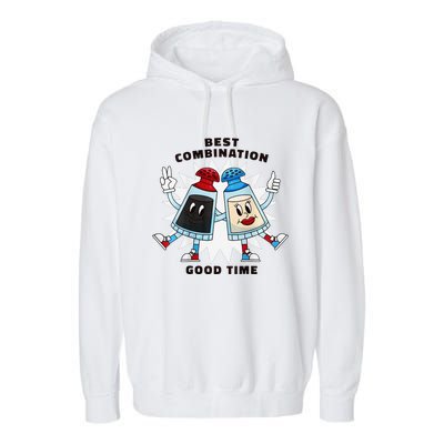 Best Combination Good Time Funny Garment-Dyed Fleece Hoodie