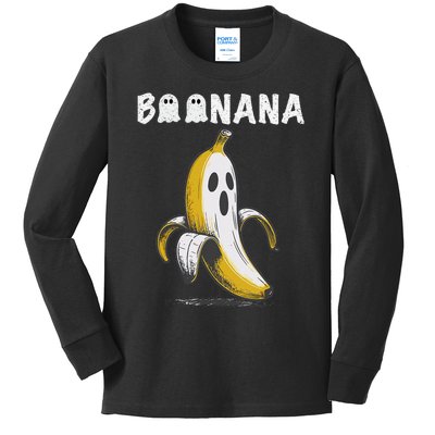 Boonana Cute Ghost Banana Halloween Kids Long Sleeve Shirt