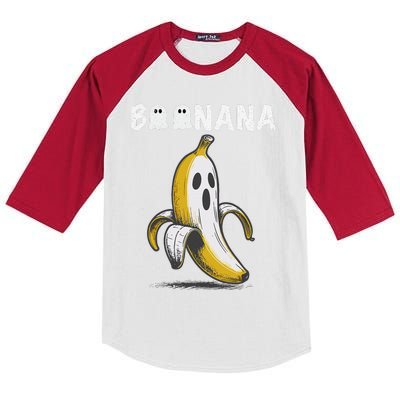 Boonana Cute Ghost Banana Halloween Kids Colorblock Raglan Jersey