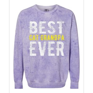 Best Cat Grandpa Ever Funny Colorblast Crewneck Sweatshirt