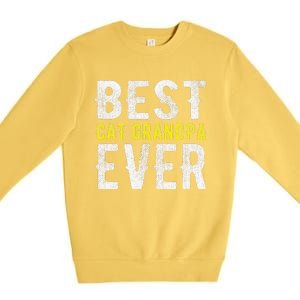 Best Cat Grandpa Ever Funny Premium Crewneck Sweatshirt