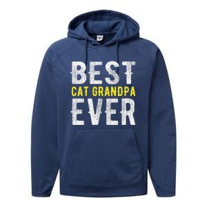 Best Cat Grandpa Ever Funny Performance Fleece Hoodie