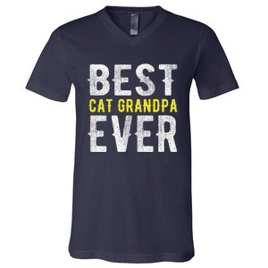 Best Cat Grandpa Ever Funny V-Neck T-Shirt