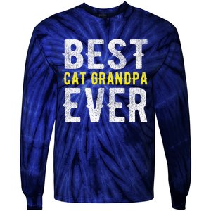 Best Cat Grandpa Ever Funny Tie-Dye Long Sleeve Shirt