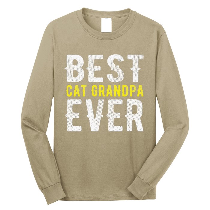 Best Cat Grandpa Ever Funny Long Sleeve Shirt