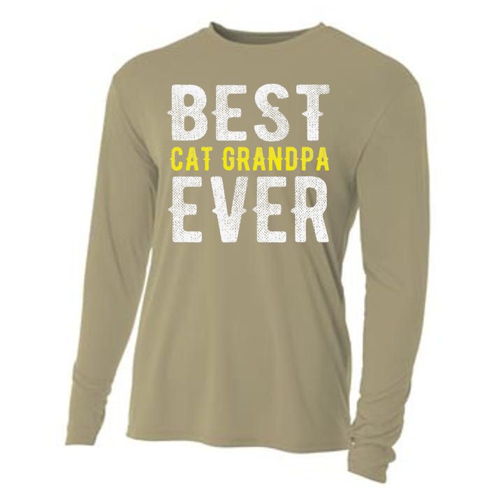 Best Cat Grandpa Ever Funny Cooling Performance Long Sleeve Crew