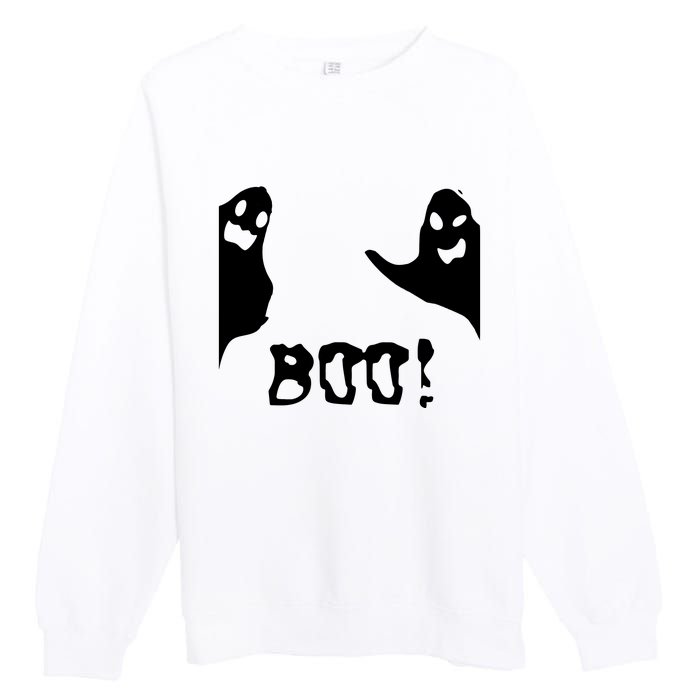 Boo Cute Ghost Retro Halloween Premium Crewneck Sweatshirt