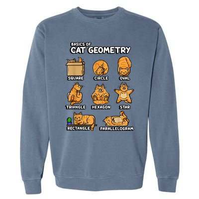 Basic Cat Geometry Cute Cat Cat Lover Cat Owner Math School Garment-Dyed Sweatshirt