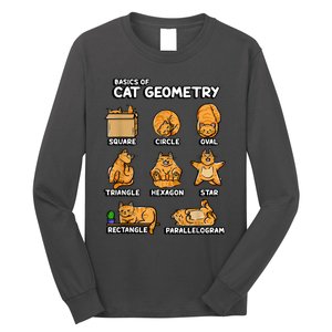 Basic Cat Geometry Cute Cat Cat Lover Cat Owner Math School Long Sleeve Shirt