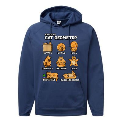 Basic Cat Geometry Cute Cat Cat Lover Cat Owner Math School Performance Fleece Hoodie