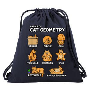 Basic Cat Geometry Cute Cat Cat Lover Cat Owner Math School Drawstring Bag