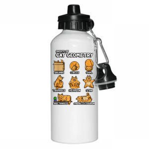 Basic Cat Geometry Cute Cat Cat Lover Cat Owner Math School Aluminum Water Bottle 