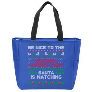 Banking Consultant Gift For Banking Consultant Ugly Sweater Gift Zip Tote Bag