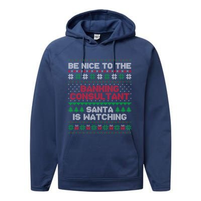 Banking Consultant Gift For Banking Consultant Ugly Sweater Gift Performance Fleece Hoodie