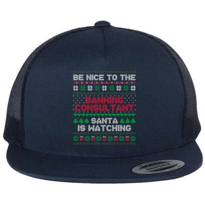 Banking Consultant Gift For Banking Consultant Ugly Sweater Gift Flat Bill Trucker Hat