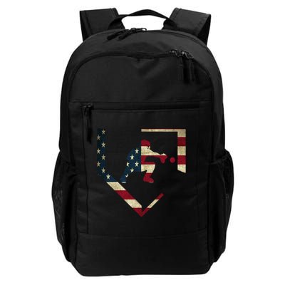Baseball Catcher Gear Gift American Flag Baseballin Gift Backpack