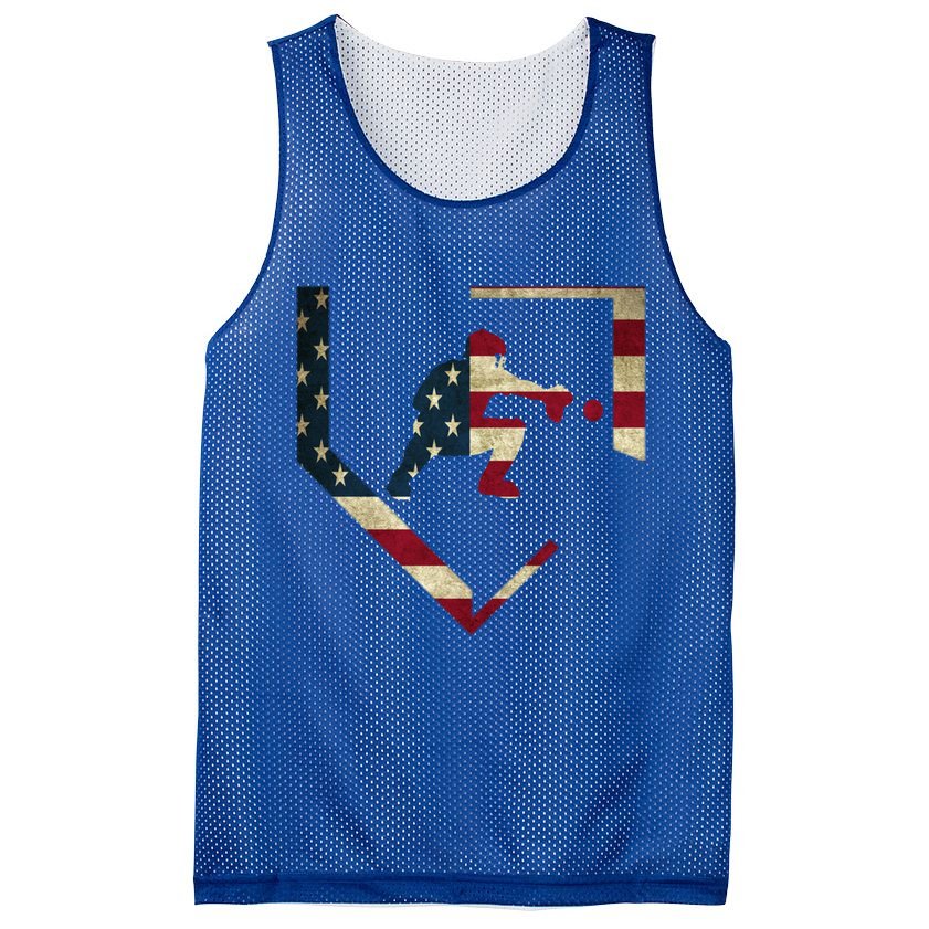 Baseball Catcher Gear Gift American Flag Baseballin Gift Mesh Reversible Basketball Jersey Tank