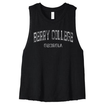 Berry College Georgia Retro Sports Design Women's Racerback Cropped Tank