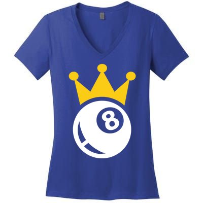 Billiards Crown Gift Women's V-Neck T-Shirt