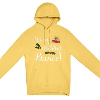 Bunco Christmas Gift Very Merry Bunco Premium Pullover Hoodie