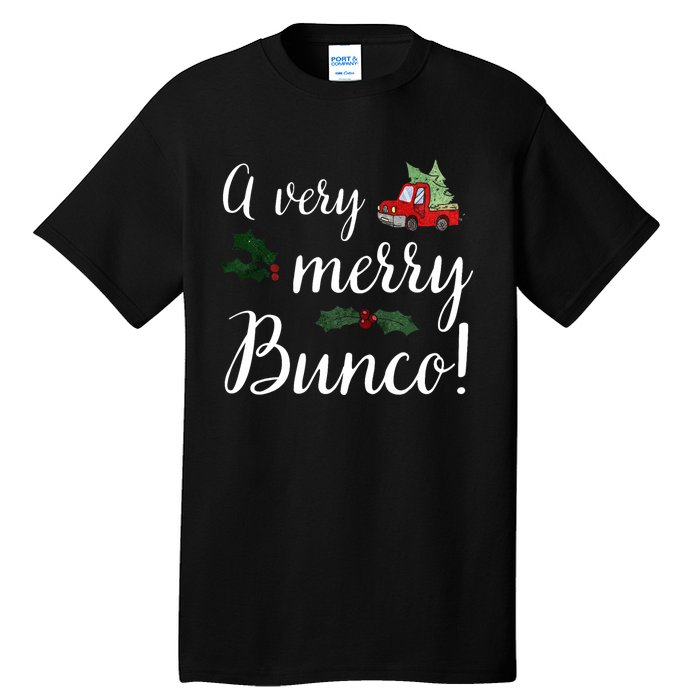 Bunco Christmas Gift Very Merry Bunco Tall T-Shirt