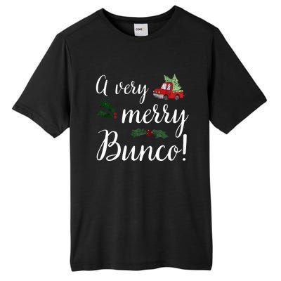 Bunco Christmas Gift Very Merry Bunco Tall Fusion ChromaSoft Performance T-Shirt