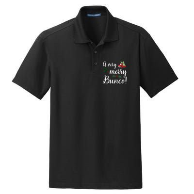 Bunco Christmas Gift Very Merry Bunco Dry Zone Grid Polo