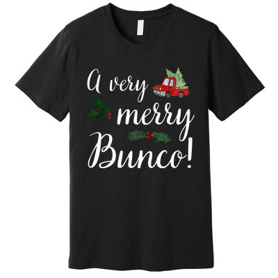 Bunco Christmas Gift Very Merry Bunco Premium T-Shirt