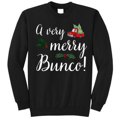 Bunco Christmas Gift Very Merry Bunco Tall Sweatshirt