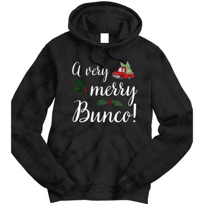 Bunco Christmas Gift Very Merry Bunco Tie Dye Hoodie