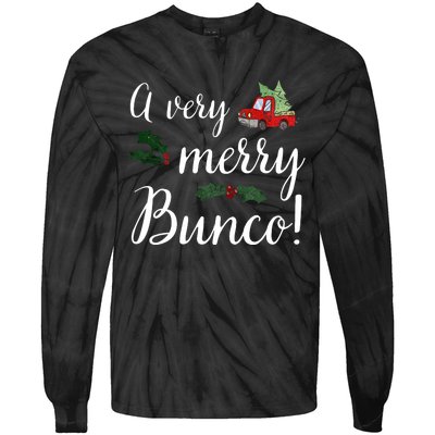 Bunco Christmas Gift Very Merry Bunco Tie-Dye Long Sleeve Shirt