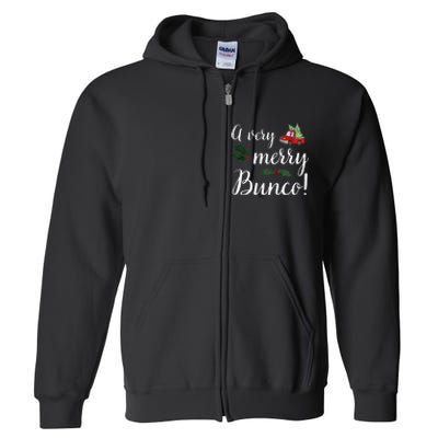 Bunco Christmas Gift Very Merry Bunco Full Zip Hoodie