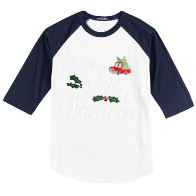 Bunco Christmas Gift Very Merry Bunco Baseball Sleeve Shirt