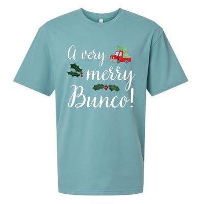 Bunco Christmas Gift Very Merry Bunco Sueded Cloud Jersey T-Shirt