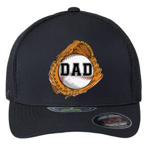 Baseball Catch Glove Baseball Dad Baseball Daddy Fathers Day Flexfit Unipanel Trucker Cap