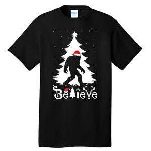 Bigfoot Christmas Gifts Funny Christmas Tall T-Shirt