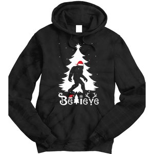 Bigfoot Christmas Gifts Funny Christmas Tie Dye Hoodie