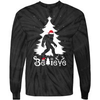 Bigfoot Christmas Gifts Funny Christmas Tie-Dye Long Sleeve Shirt