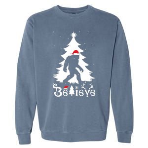 Bigfoot Christmas Gifts Funny Christmas Garment-Dyed Sweatshirt