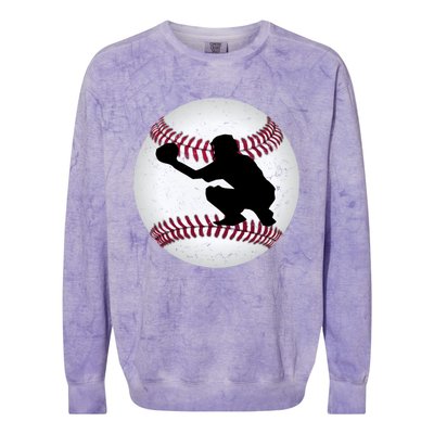 Baseball Catcher Gift Colorblast Crewneck Sweatshirt