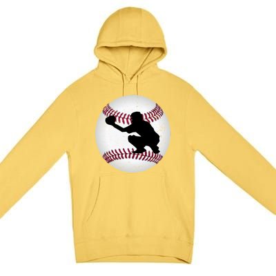 Baseball Catcher Gift Premium Pullover Hoodie