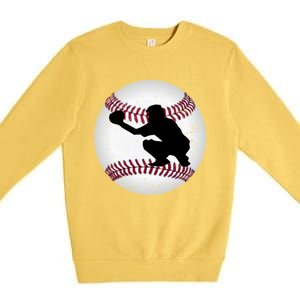 Baseball Catcher Gift Premium Crewneck Sweatshirt